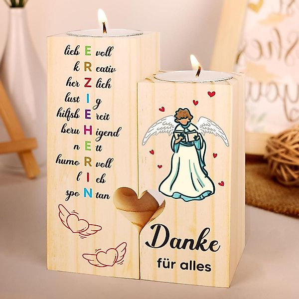 LuxusKollektion Kerzenständer Abschiedsgeschenk Erzieherin Kerzenständer Da günstig online kaufen