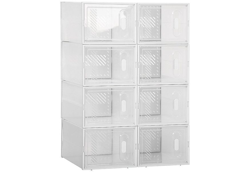 HOMCOM Schuhregal Aufbewahrungsbox mit 8 Fächern, DIY Schuhbox 8-tlg., Kuns günstig online kaufen