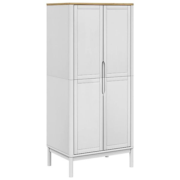 vidaXL Kleiderschrank FLORO Weiß 77x53x171 cm Massivholz Kiefer 374006 günstig online kaufen