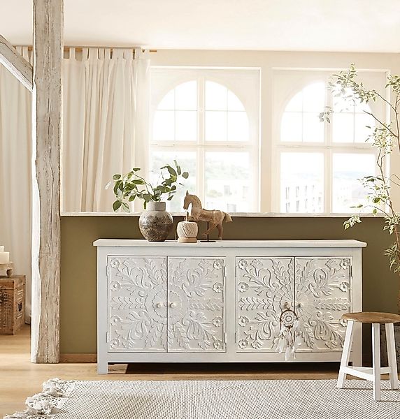 Home affaire Sideboard "Fenris", Kommode aus massiven Mangoholz, Breite 175 günstig online kaufen