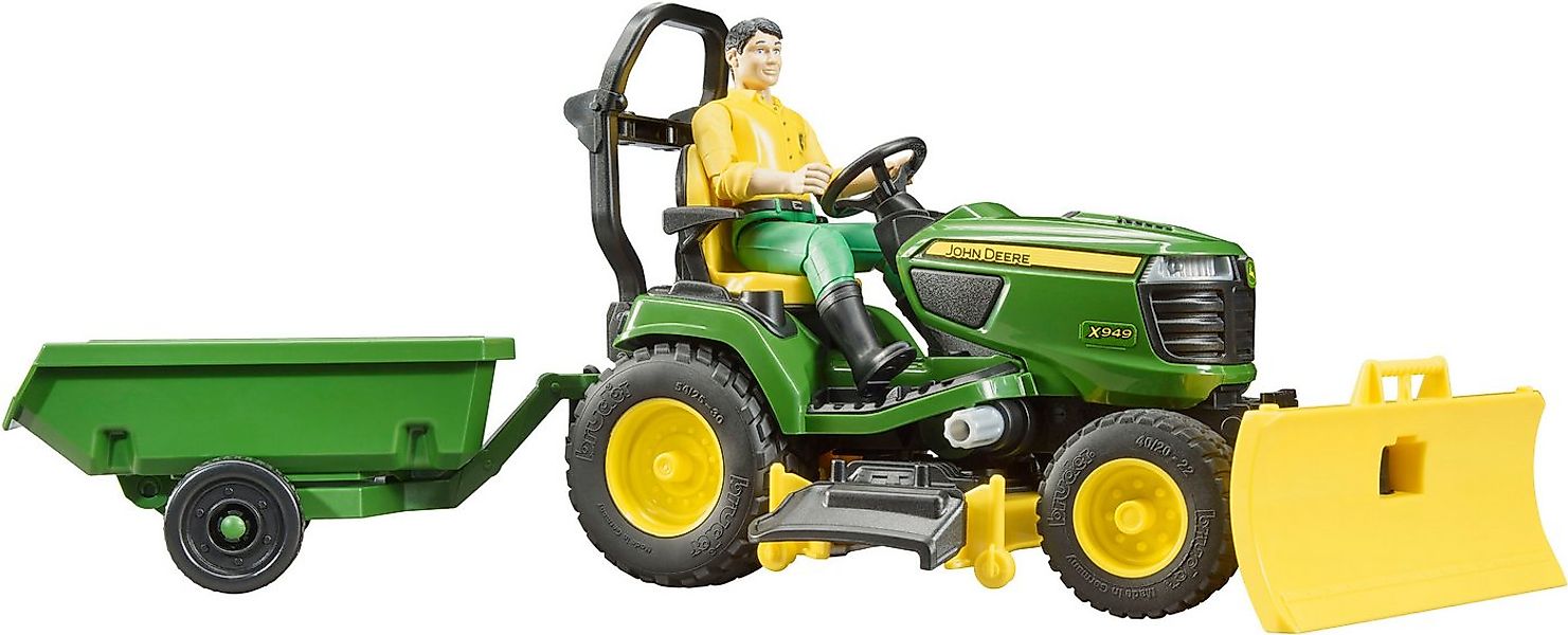 Bruder® Spielzeug-Traktor bworld John Deere Aufsitzrasenmäher mit Anhänger günstig online kaufen