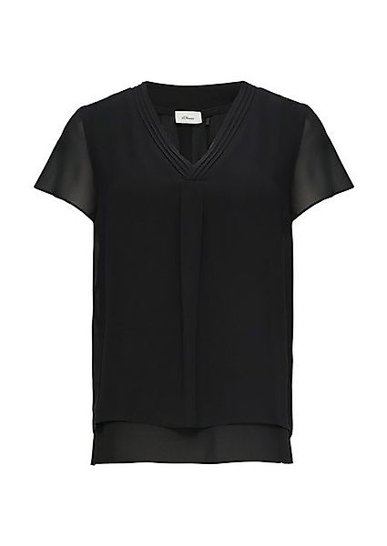 s.Oliver BLACK LABEL Shirtbluse in Doppel-Layer-Optik und mit V-Ausschnitt günstig online kaufen