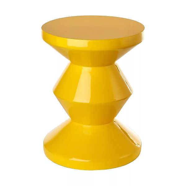 pols potten - Zig Zag Hocker - gelb/lackiert/H 46cm x Ø 35,5cm günstig online kaufen