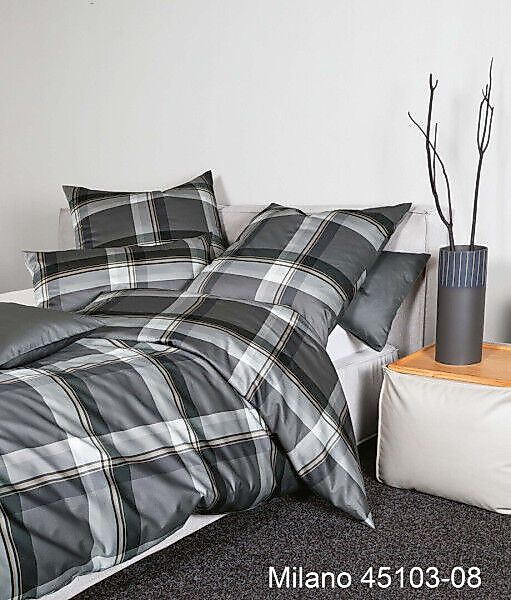 Janine Janine Mako-Satin Bettwäsche MILANO 45103 titan Größe:  135x200 cm + günstig online kaufen