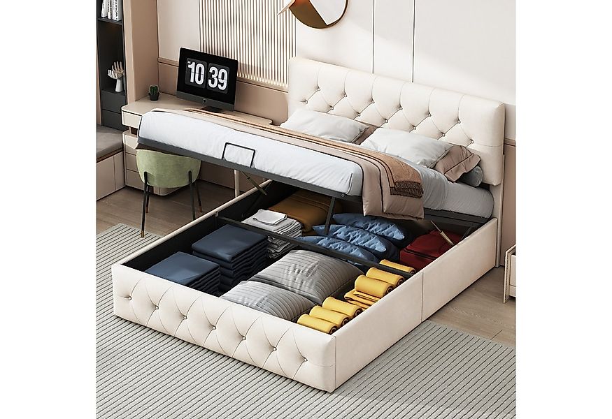 Gdood Polsterbett Stauraumbett Doppelbett, Mit Bettkasten (Hydraulisch anhe günstig online kaufen