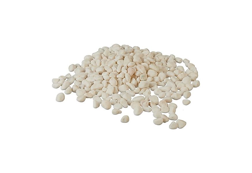 relaxdays Dekosteine 15 kg Marmorkies weiß 5-15 mm günstig online kaufen