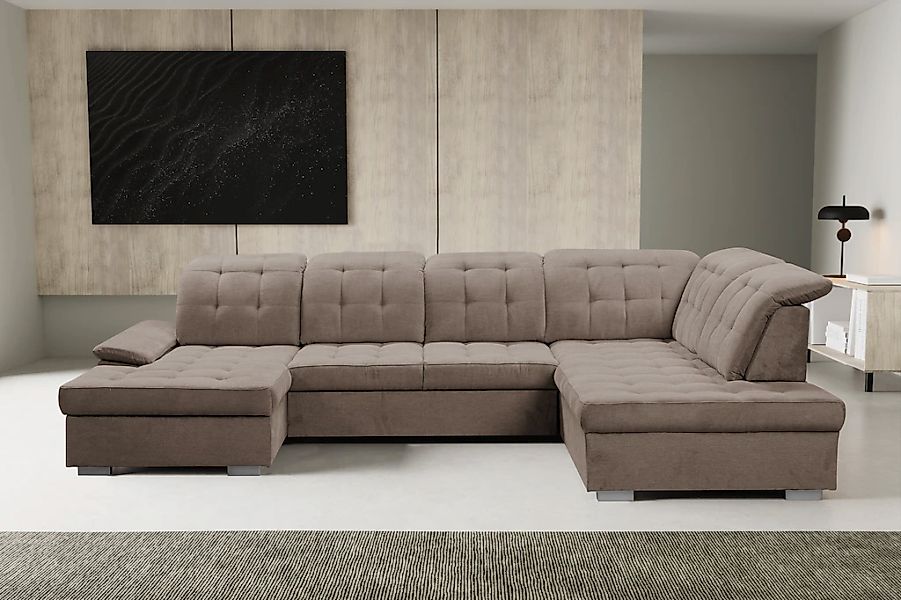 WERK2 Wohnlandschaft "Kordula-New Multifunktion Couch, Breite 332cm, U-Form günstig online kaufen