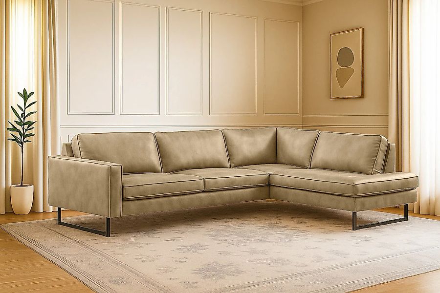 Home affaire Ecksofa "Pinto, 290 cm, Cord, Chenille, Lederoptik, Ottomane l günstig online kaufen