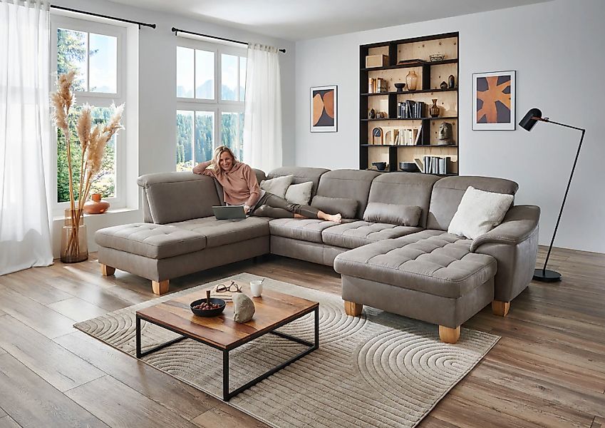 Die PlanBar Wohnlandschaft "PP-LA23145 U-Form" inkl. Kopfpolsterverstellung günstig online kaufen