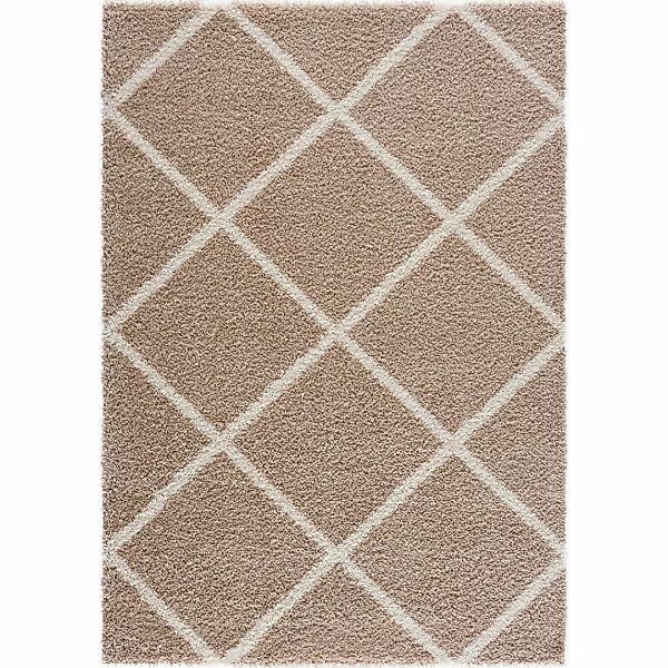 Sanat Hochflorteppich MADRID beige B/L: ca. 80x150 cm günstig online kaufen