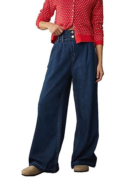 Next Weite Jeans Hochbund-Palazzo-Jeans mit zwei Knöpfen am Bund (1-tlg) günstig online kaufen