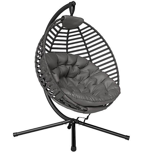 Outsunny Hängesessel Stahl  Polyester  Kunststoff-Baumwolle 126L x 118B x 1 günstig online kaufen