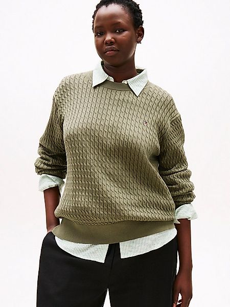 Tommy Hilfiger Curve Strickpullover CRV CO CABLE FINE GG C-NK LS SWT in gro günstig online kaufen