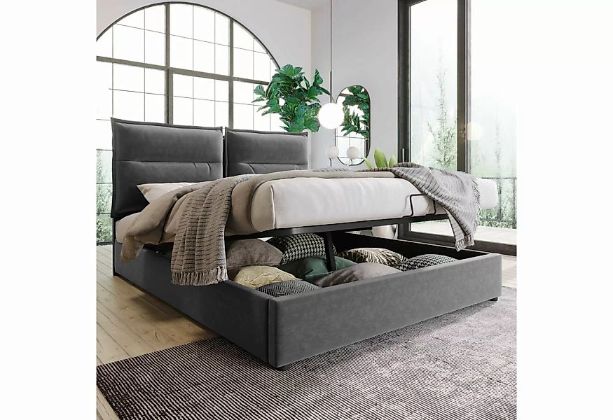BlingBin Stauraumbett Polsterbett (Bett mit Lattenrost aus Metallrahmen, Be günstig online kaufen