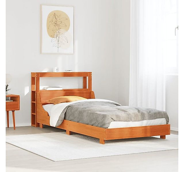 vidaXL Bett, Massivholzbett ohne Matratze Wachsbraun 100x200 Kiefernholz günstig online kaufen