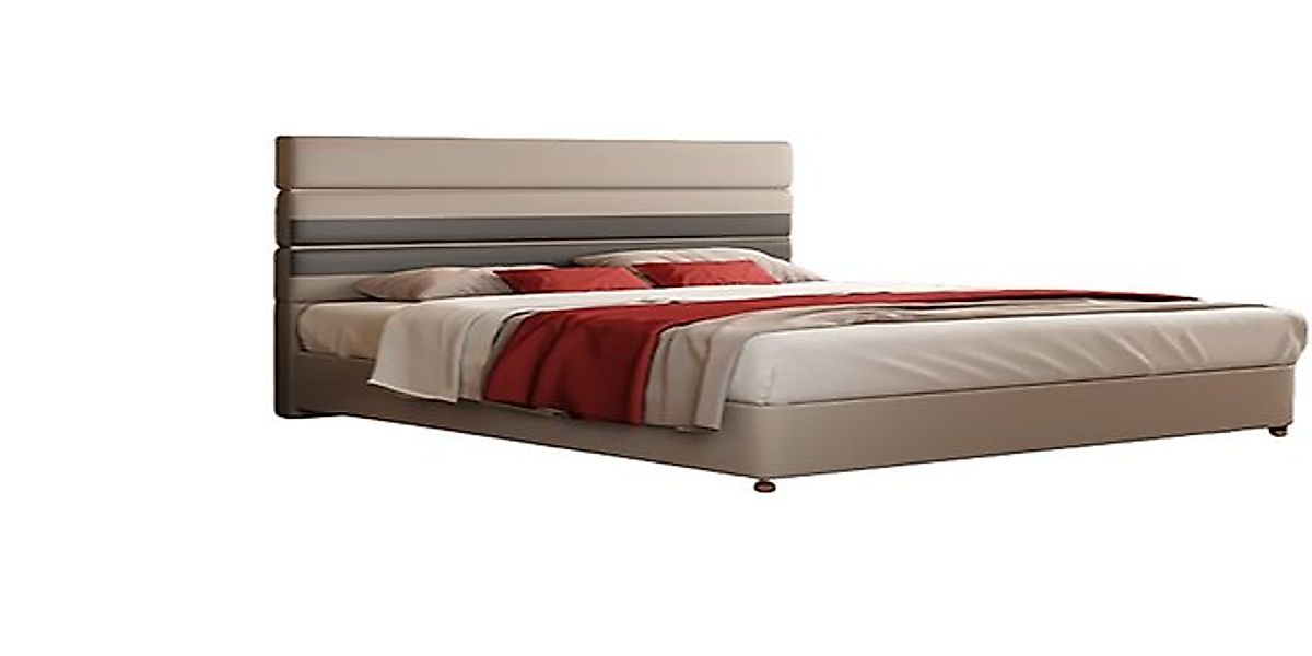 Xlmoebel Bett Neu Beige Doppelbett mit Polsterung für luxuriöse (1-tlg., Be günstig online kaufen