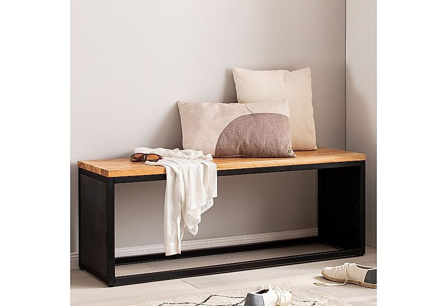 FINEBUY Sitzbank FB95857 Bettbank Holz Steinoptik 120 cm Schlafzimmer Flurb günstig online kaufen