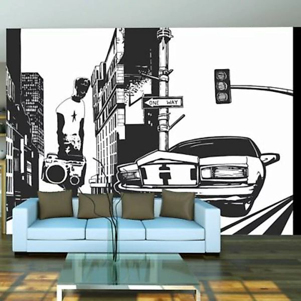 artgeist Fototapete Urban Style: one way schwarz/weiß Gr. 400 x 309 günstig online kaufen