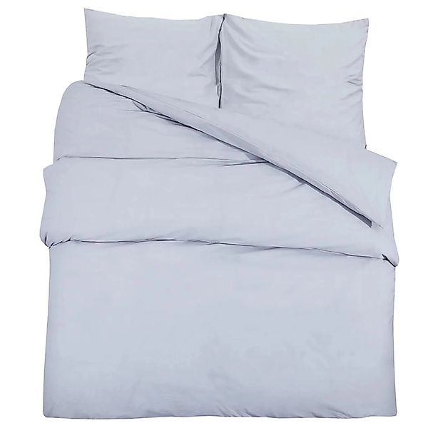 vidaXL Bettwäsche-Set Grau 155x220 cm Leichte Mikrofaser 135959 günstig online kaufen