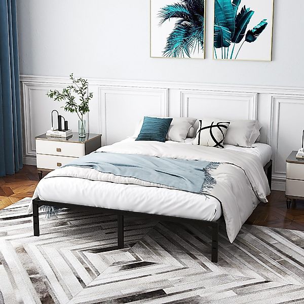 COSTWAY Bettgestell (1-tlg), Doppelbett, mit Lattenrost, günstig online kaufen