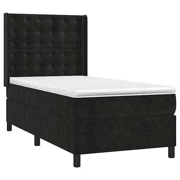 vidaXL Bett Boxspringbett mit Matratze & LED Schwarz 80x200 cm Samt günstig online kaufen