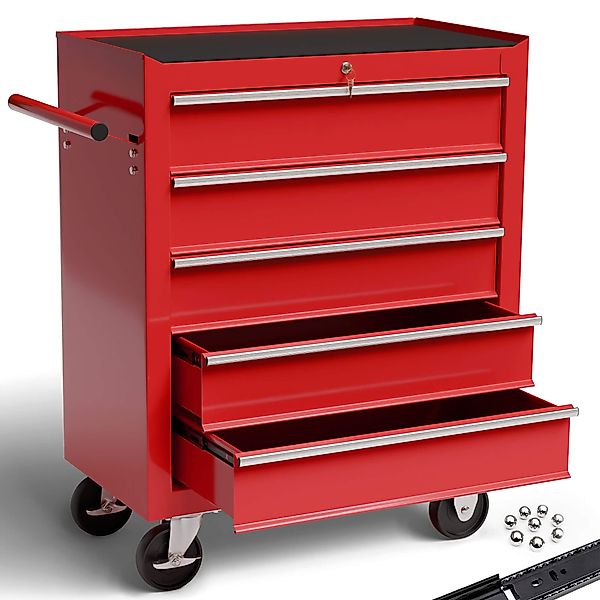 Arebos Werkstattwagen Werkstattwagen 5 Fächer, zentral günstig online kaufen