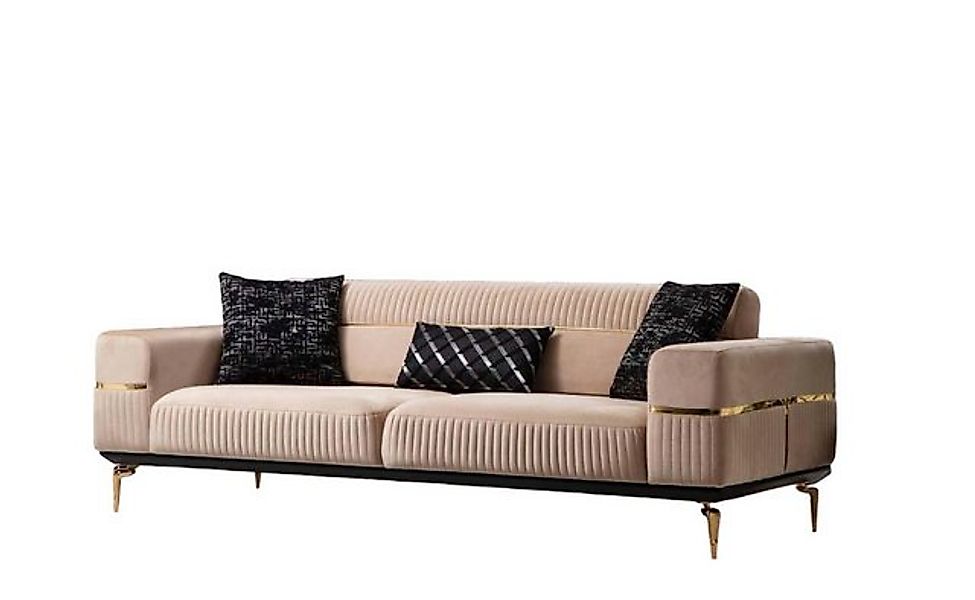 Xlmoebel 3-Sitzer Moderne Beige Dreisitzer Sofadesign Luxus Couch Polstermö günstig online kaufen