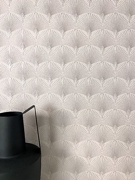 Newroom Vliestapete, Taupe Tapete Modern Fächer günstig online kaufen