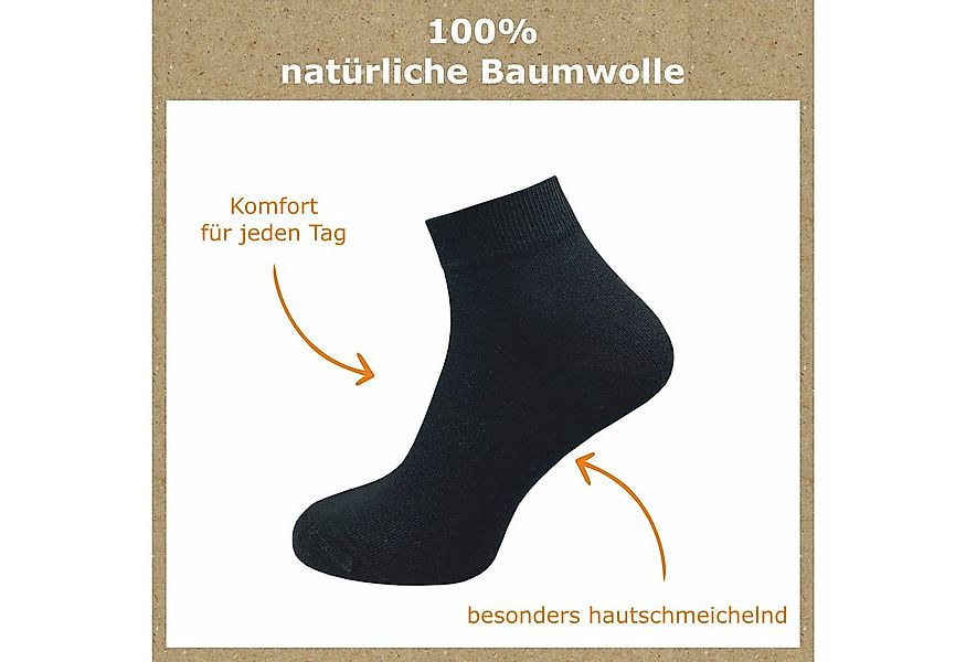 GAWILO Kurzsocken aus 100% reiner Baumwolle - Quartersocken für Herren (10- günstig online kaufen