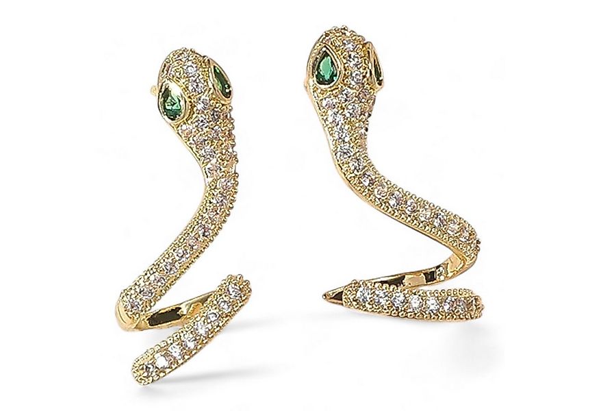 Eyecatcher Paar Ohrstecker Paar Schlange Ohrringe goldfarben mit Edelsteine günstig online kaufen
