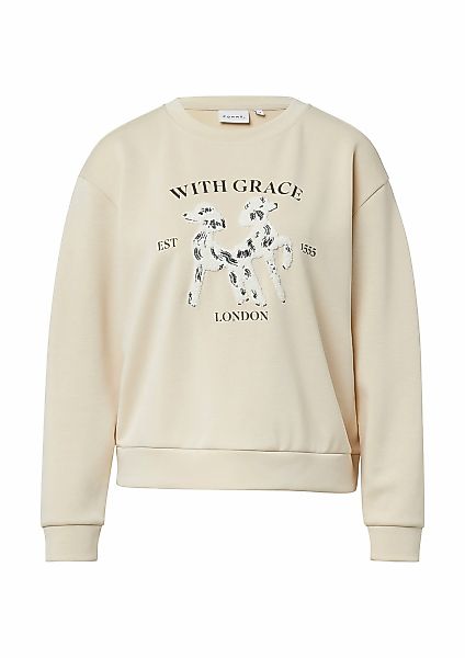 Comma Sweatshirt, mit Print und Aufnähern günstig online kaufen