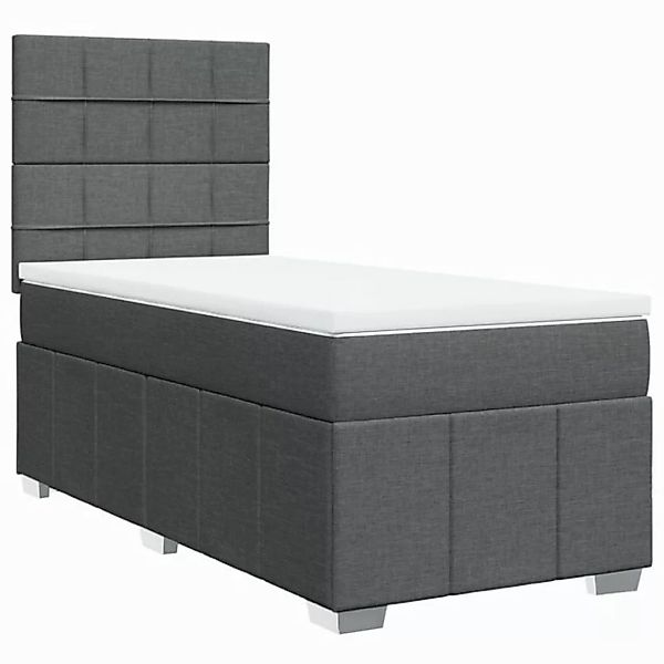 vidaXL Bett Boxspringbett mit Matratze Dunkelgrau 90x200 cm Stoff günstig online kaufen