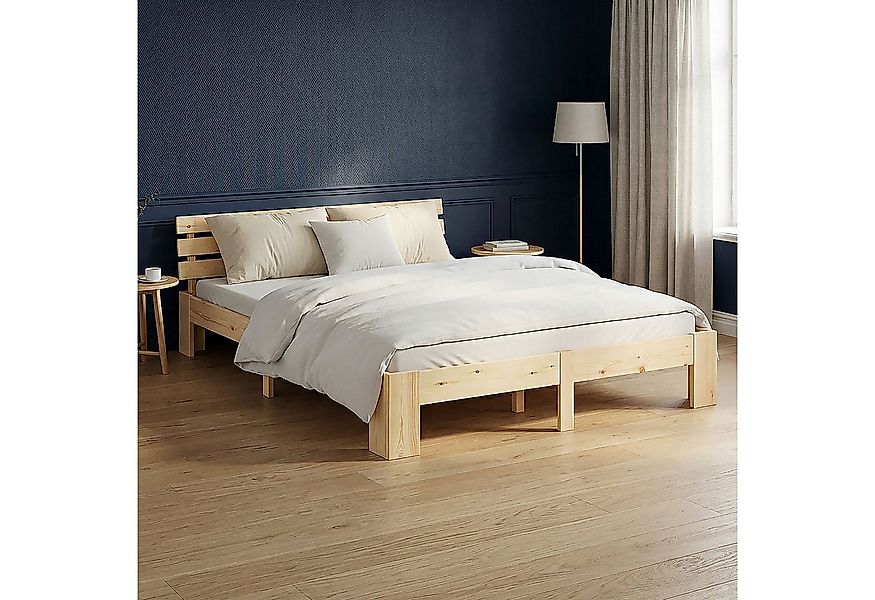 Homestyle4u Holzbett 90x200 120x200 140x200 160x200 180x200 Doppelbett Kopf günstig online kaufen