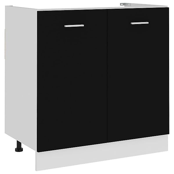 DOTMALL Spülenunterschrank Spülenunterschrank Schwarz 80x46x81,5 cm günstig online kaufen