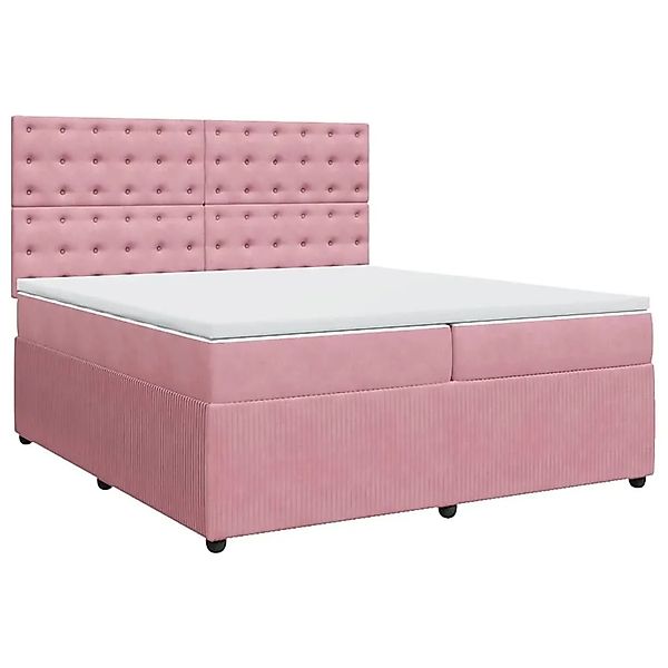 vidaXL Boxspringbett mit Matratze Rosa 200x200 cm Samt 3292447 günstig online kaufen
