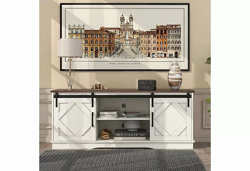Celya TV-Schrank Großer TV-Schrank mit 2 klassischen Schiebetüren, 150 x 40 günstig online kaufen