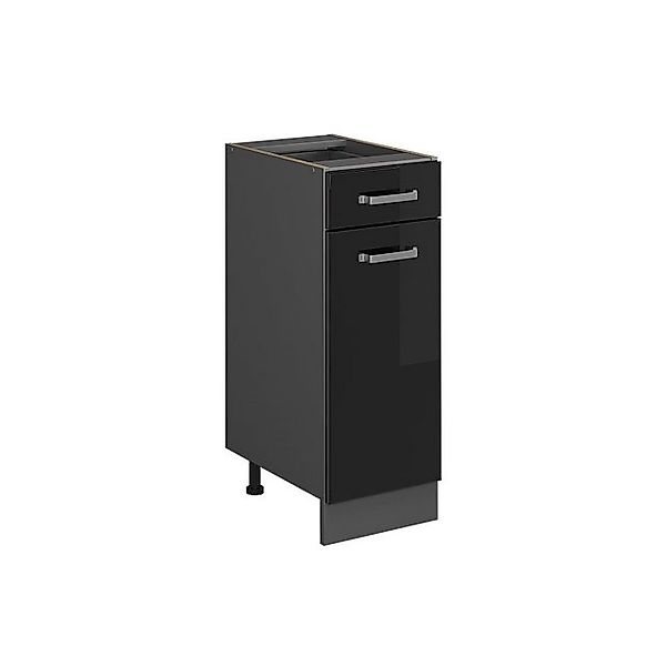 Vicco Küchenunterschrank R-Line Schwarz Hochglanz/Anthrazit 30 cm ohne Arbe günstig online kaufen