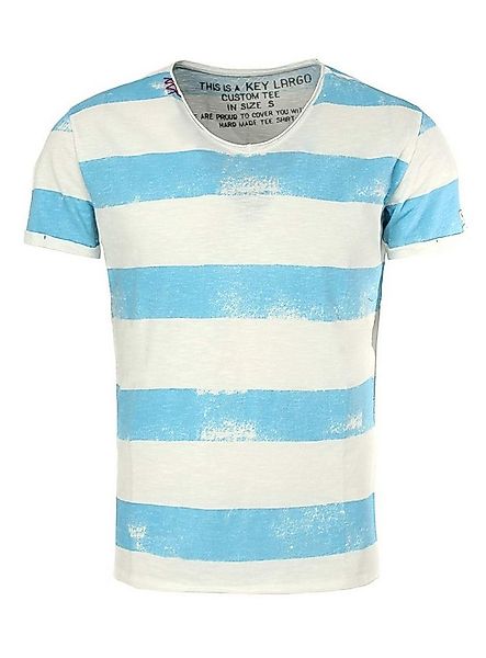 Key Largo T-Shirt Airflight vintage Look MT00238 V-Auschnitt gestreift kurz günstig online kaufen