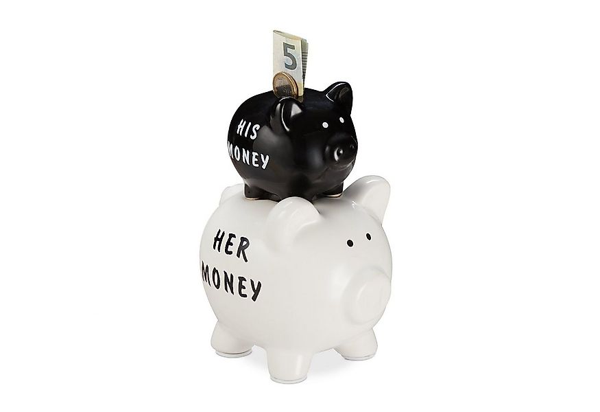 relaxdays Spardose Sparschwein His Money & Her Money günstig online kaufen