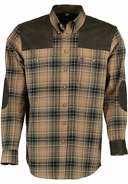 OS-Trachten Outdoorhemd Andayo Langarm Jagdhemd mit Lederimitateinsatz günstig online kaufen