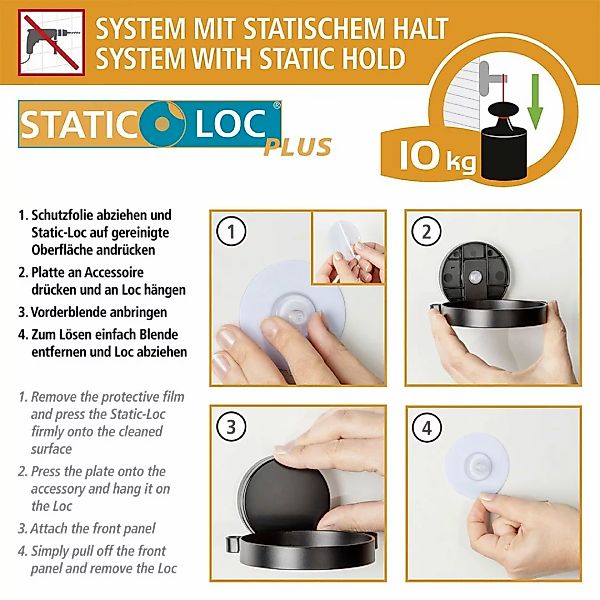 WENKO Duschregal "Static-Loc Plus Pavia", Badezimmer-Ablage, Befestigen ohn günstig online kaufen