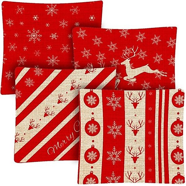 Ruhhy Kissenbezug Weihnachtsbezug Kissen, (4 Stück), günstig online kaufen