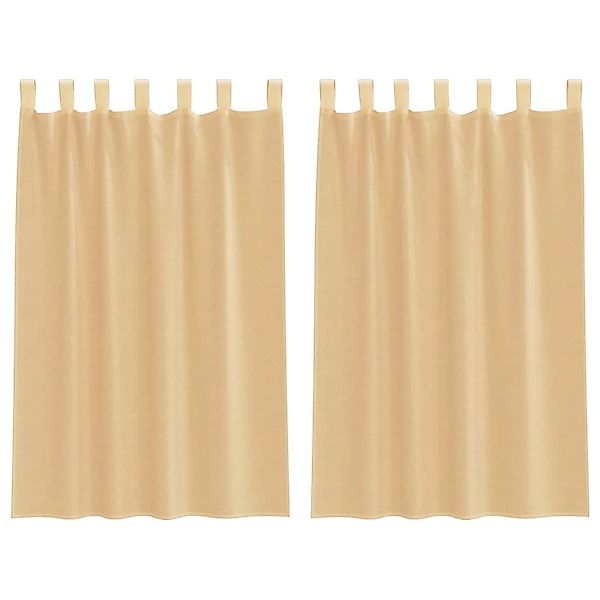 vidaXL Voile Vorhänge mit Schlaufen 2 Stk Sandfarbe 140x175 cm 4102307 günstig online kaufen