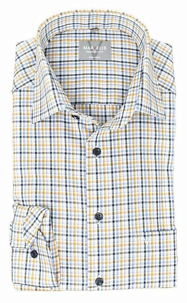 MARVELIS Businesshemd Businesshemd - Comfort Fit - Langarm - Kariert - Blau günstig online kaufen