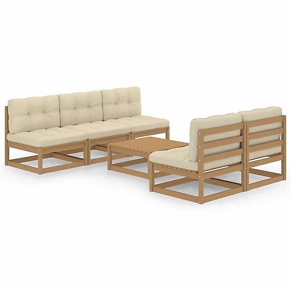 6-tlg. Garten-lounge-set Mit Kissen Kiefer Massivholz günstig online kaufen