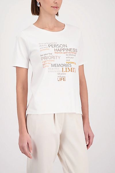 Monari T-Shirt Rundhalsausschnitt, Regular Fit, Strasssteine günstig online kaufen