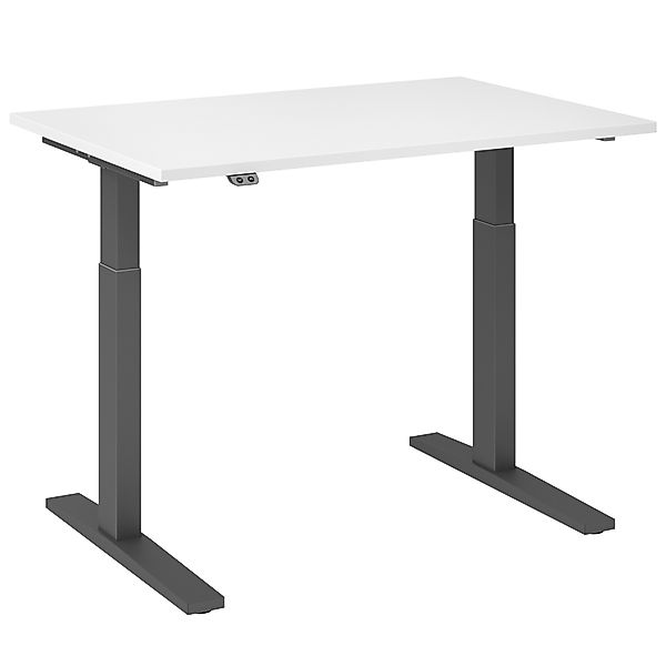 Schreibtisch ACTION elektrisch höhenverstellbar - Weiß - Graphit günstig online kaufen
