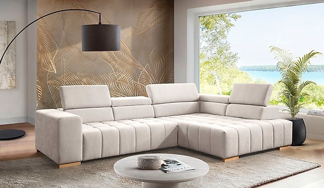 exxpo - sofa fashion Ecksofa »Elianos, hoher Sitzkomfort, aufwendige Kreuzs günstig online kaufen