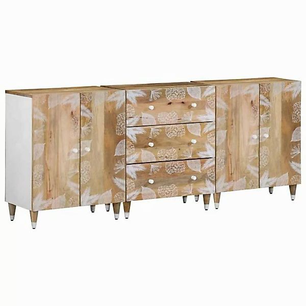 vidaXL Fächerschrank Sideboards 3 Stk. 60x33,5x75 cm Massivholz (3-St) günstig online kaufen