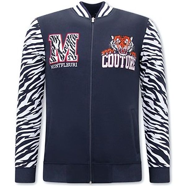 Tony Backer  Sweatshirt Strickjacke Mit Print Tiger günstig online kaufen